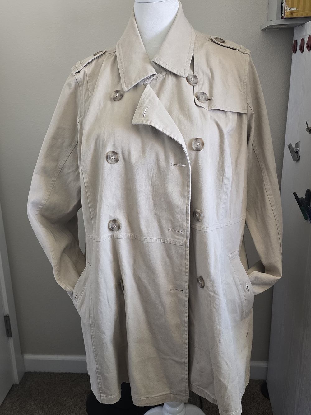Torrid Beige Double-Breasted Trench Coat